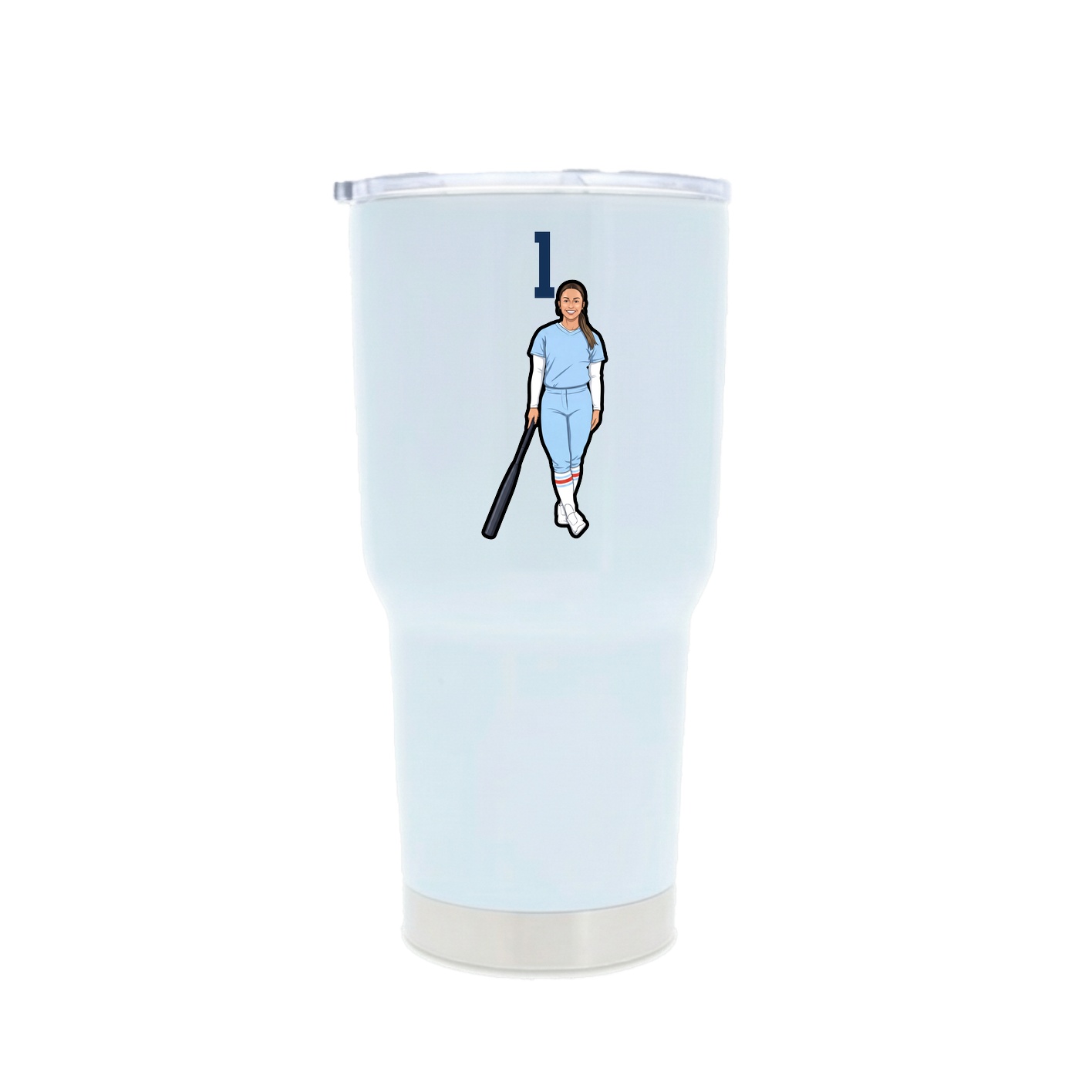 30oz Stainless Steel Tumbler — Number Top in White