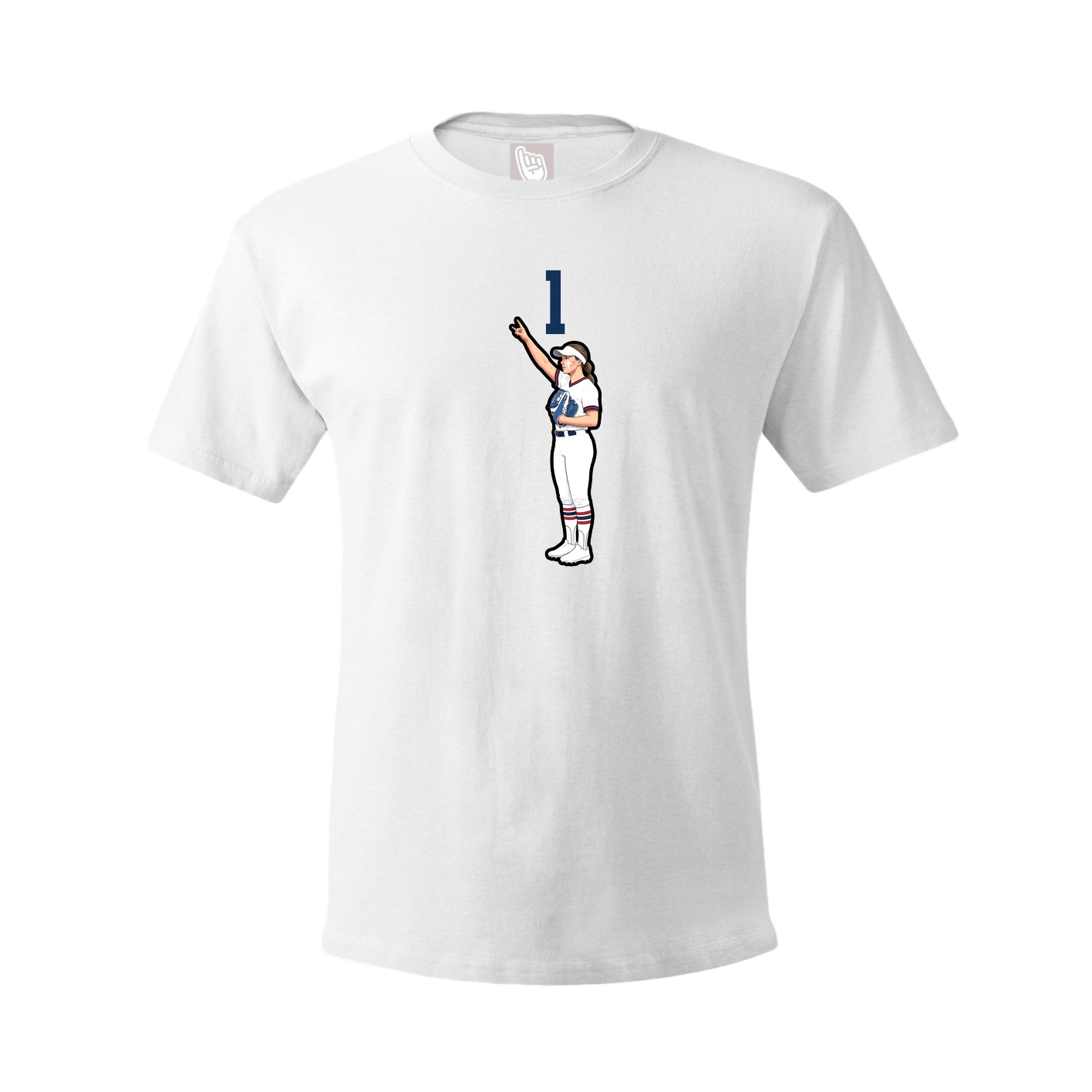 Youth Tee — Number Top in White