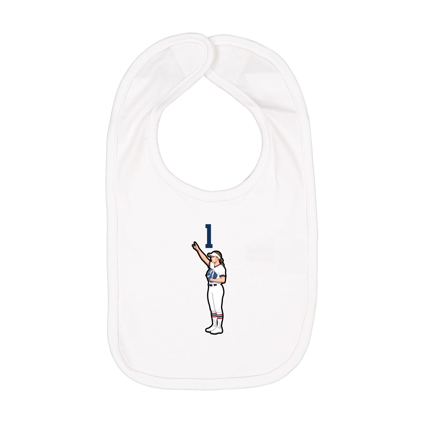 Infant Bib — Number Top in White