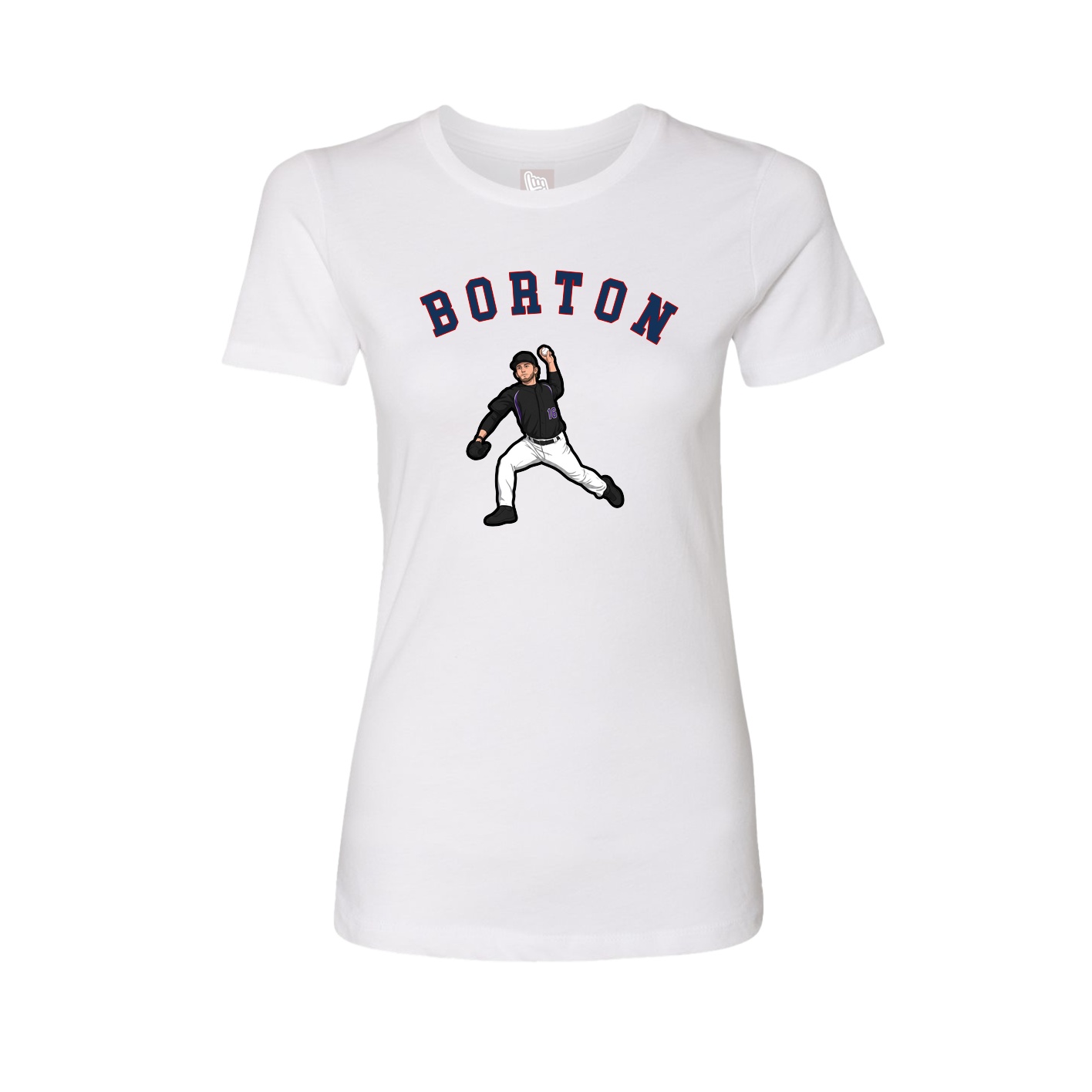 Fitted Women's Tee — Shirsey Arch in White