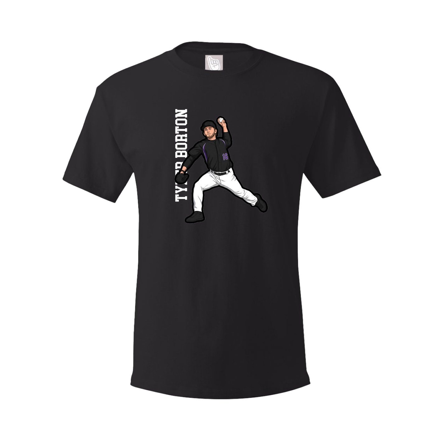 Youth Tee — Name Vertical in Black