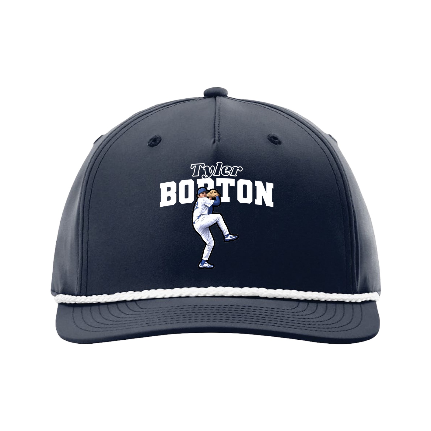 Five-Panel Classic Rope Cap — Name Arch in Navy