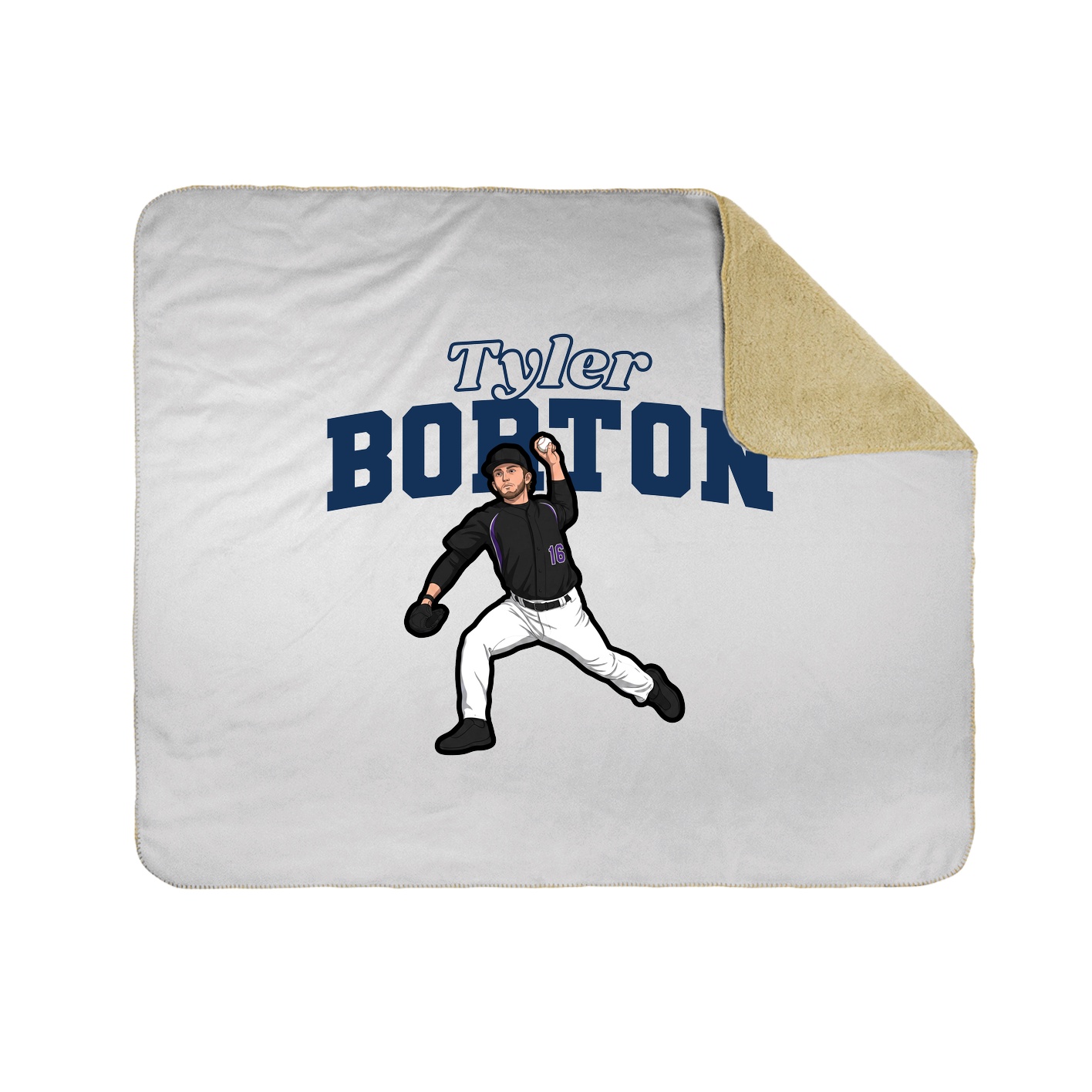 Throw Blanket — Name Arch in White