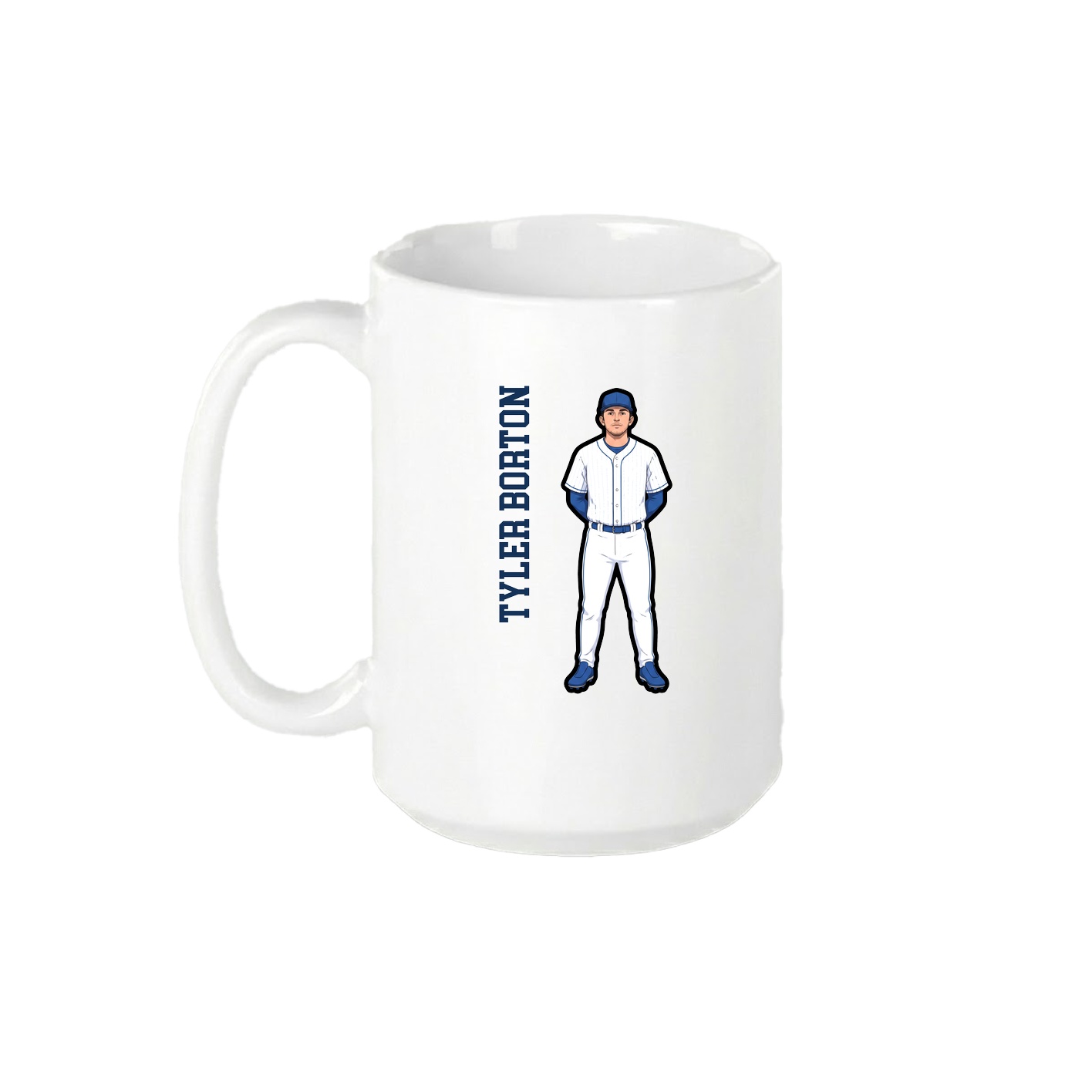 15oz Coffee Mug — Name Vertical in White