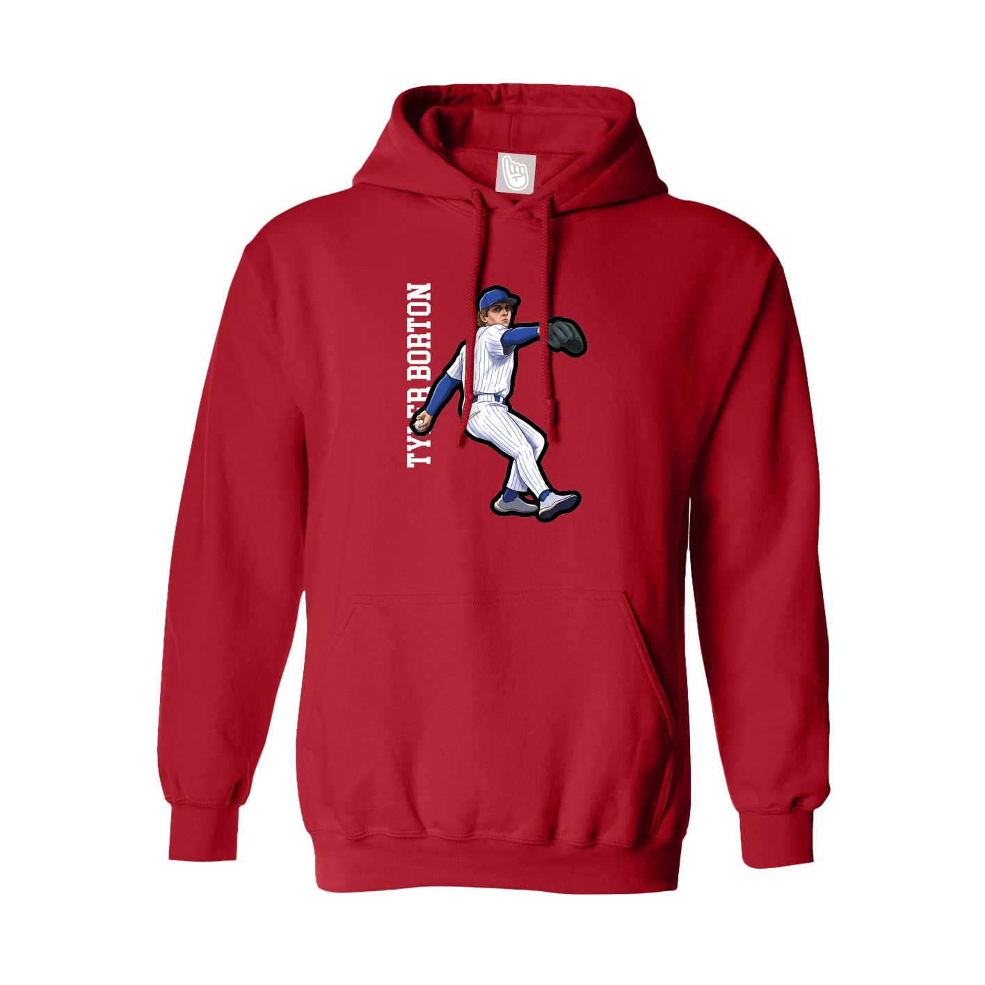 Hoodie — Name Vertical in Red