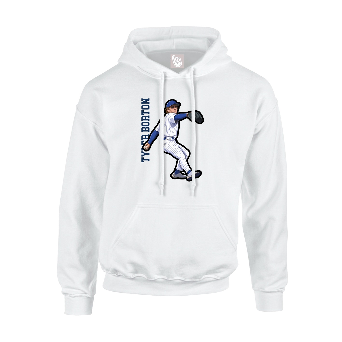 Youth Hoodie — Name Vertical in White