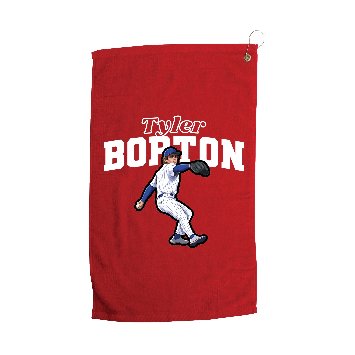 Golf Towel — Name Arch in Red