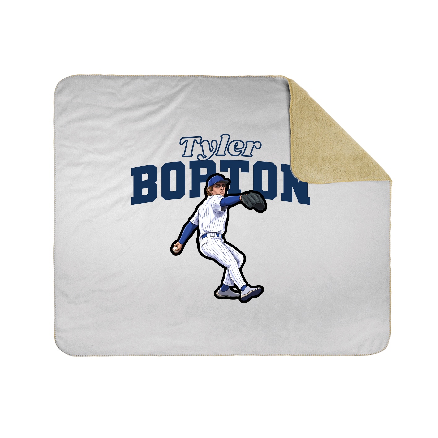 Throw Blanket — Name Arch in White