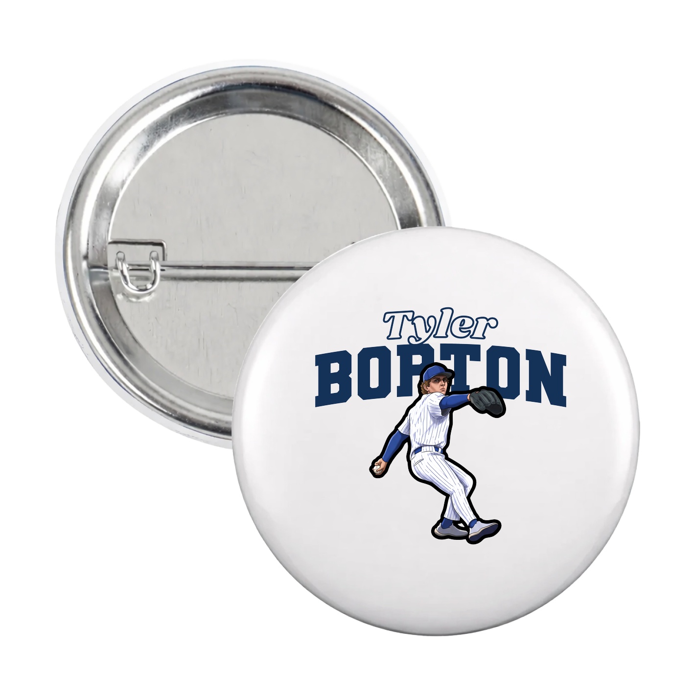 Game Day Button — Name Arch in White