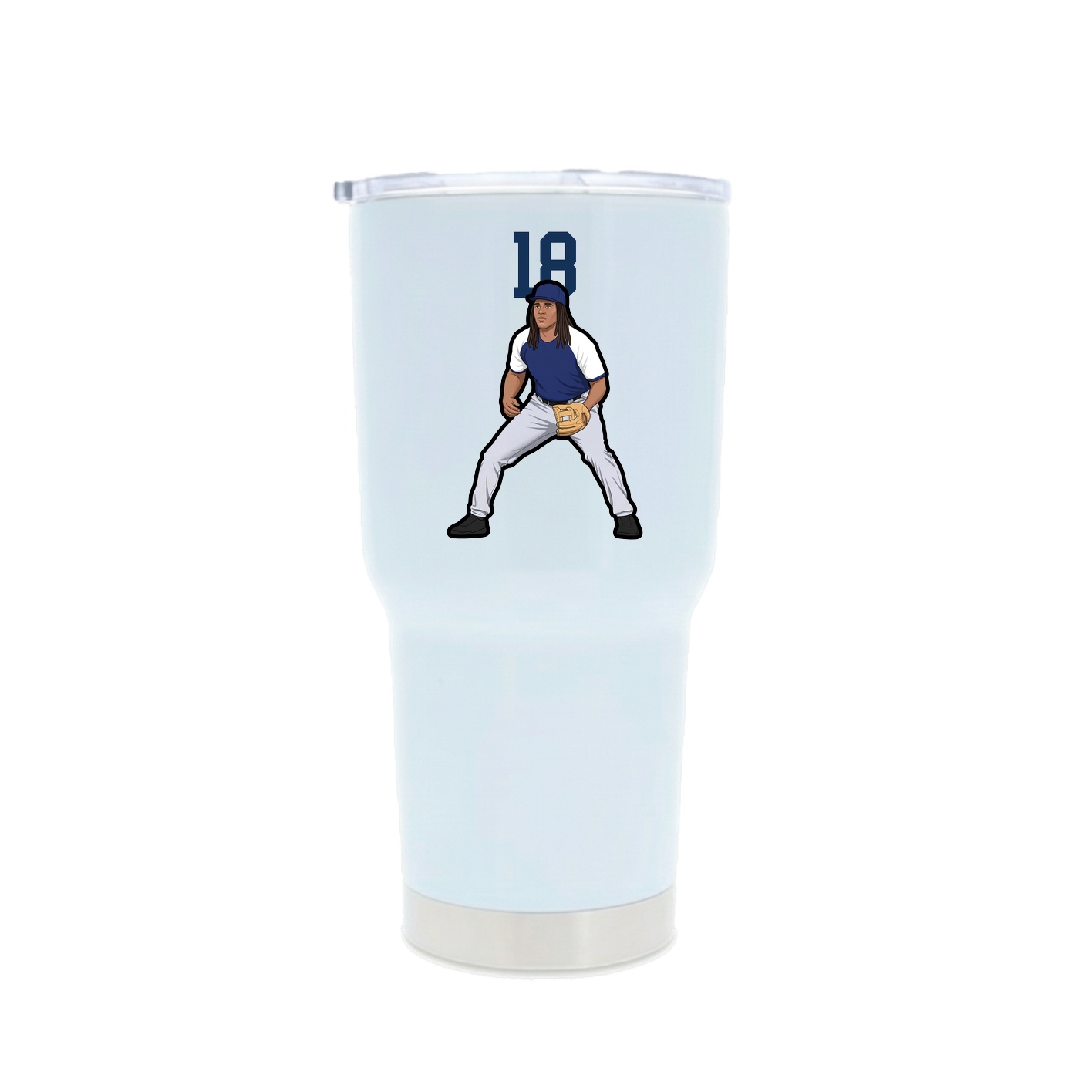 30oz Stainless Steel Tumbler — Number Top in White