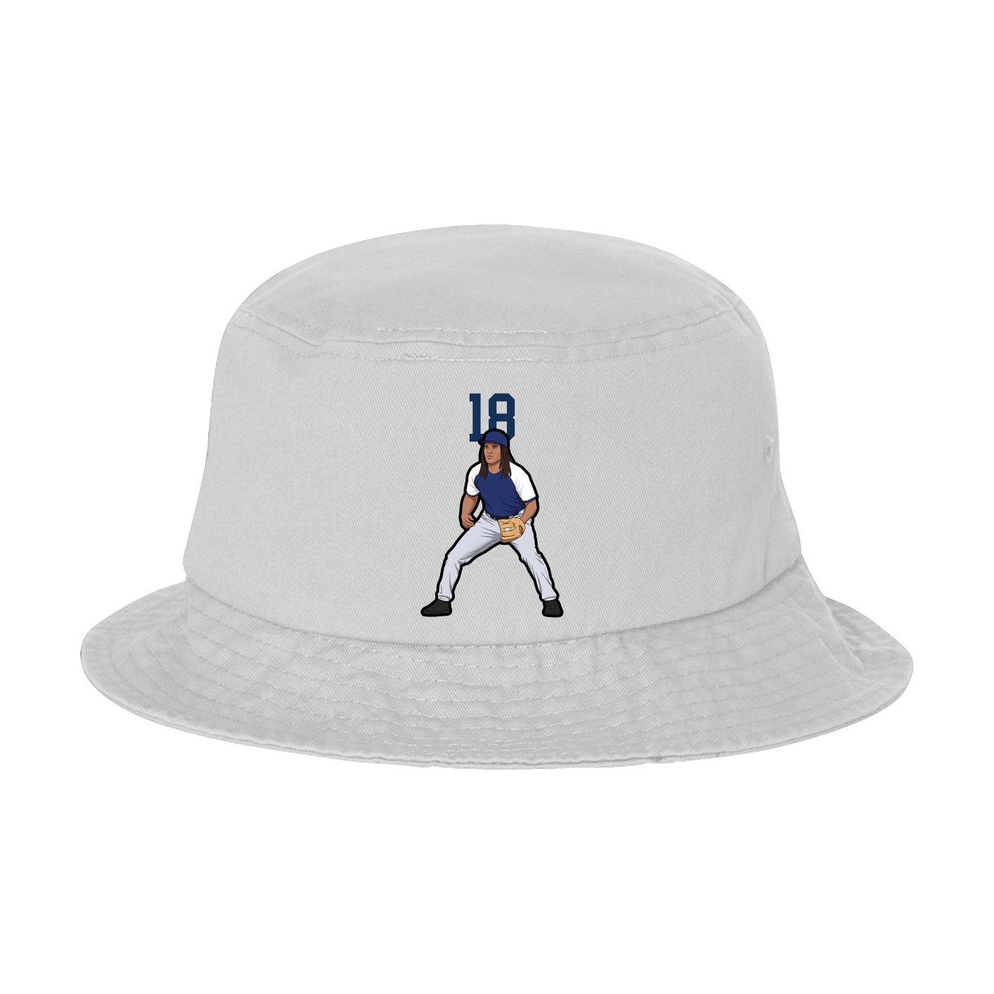 Bucket Cap — Number Top in White