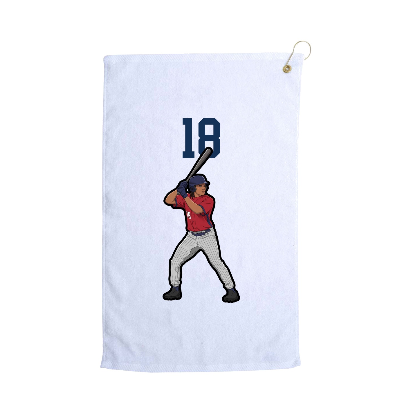 Golf Towel — Number Top in White