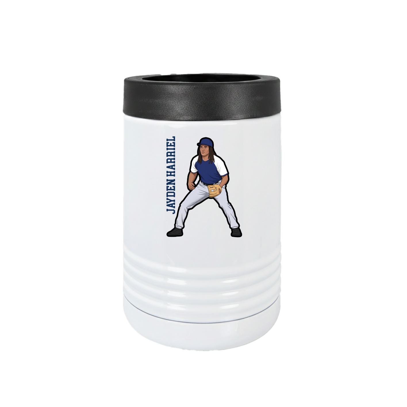 Beverage Holder — Name Vertical in White