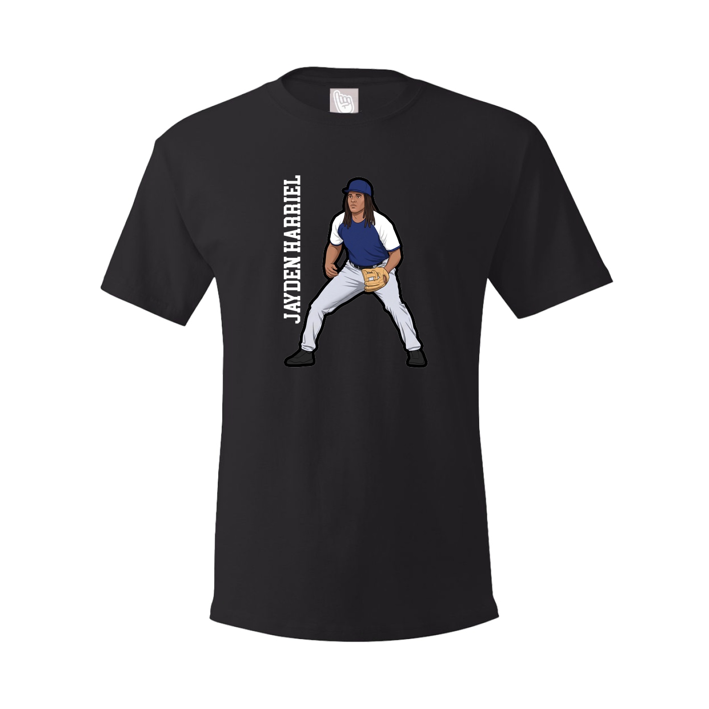 Youth Tee — Name Vertical in Black