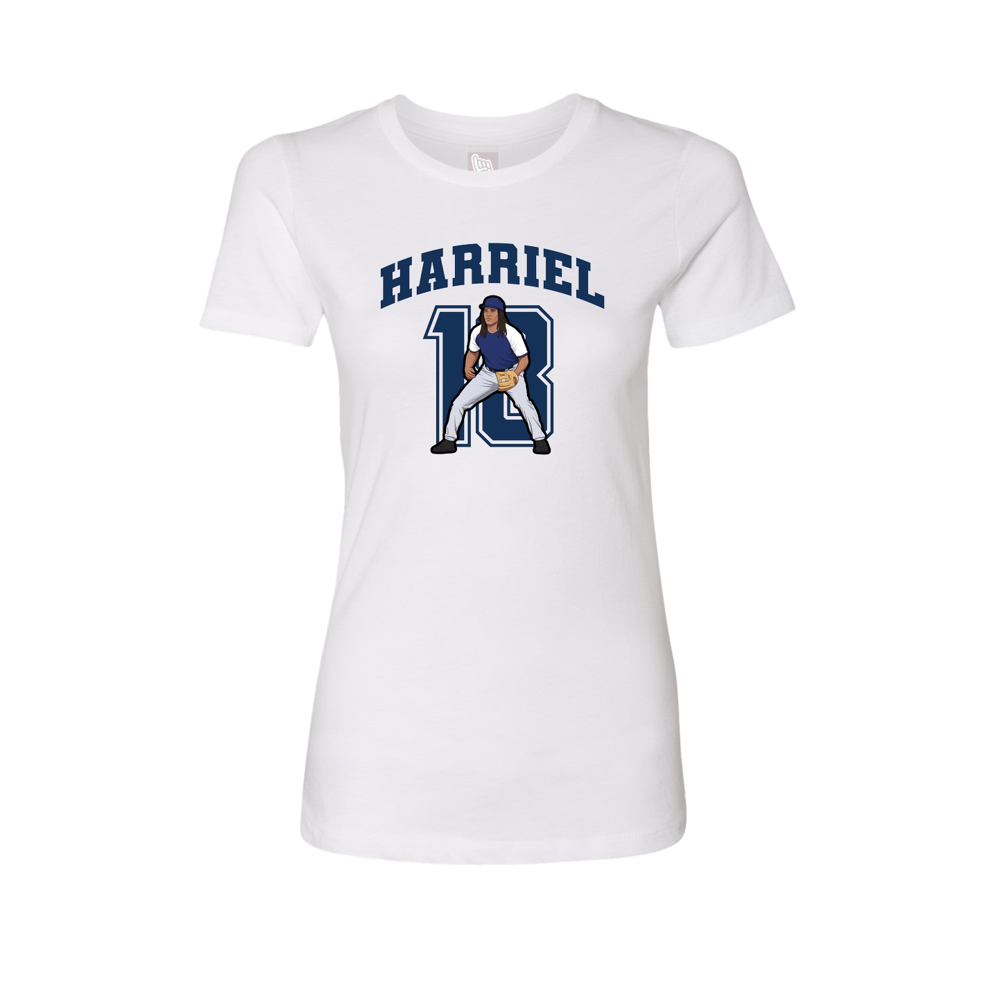 Fitted Women's Tee — Number in White