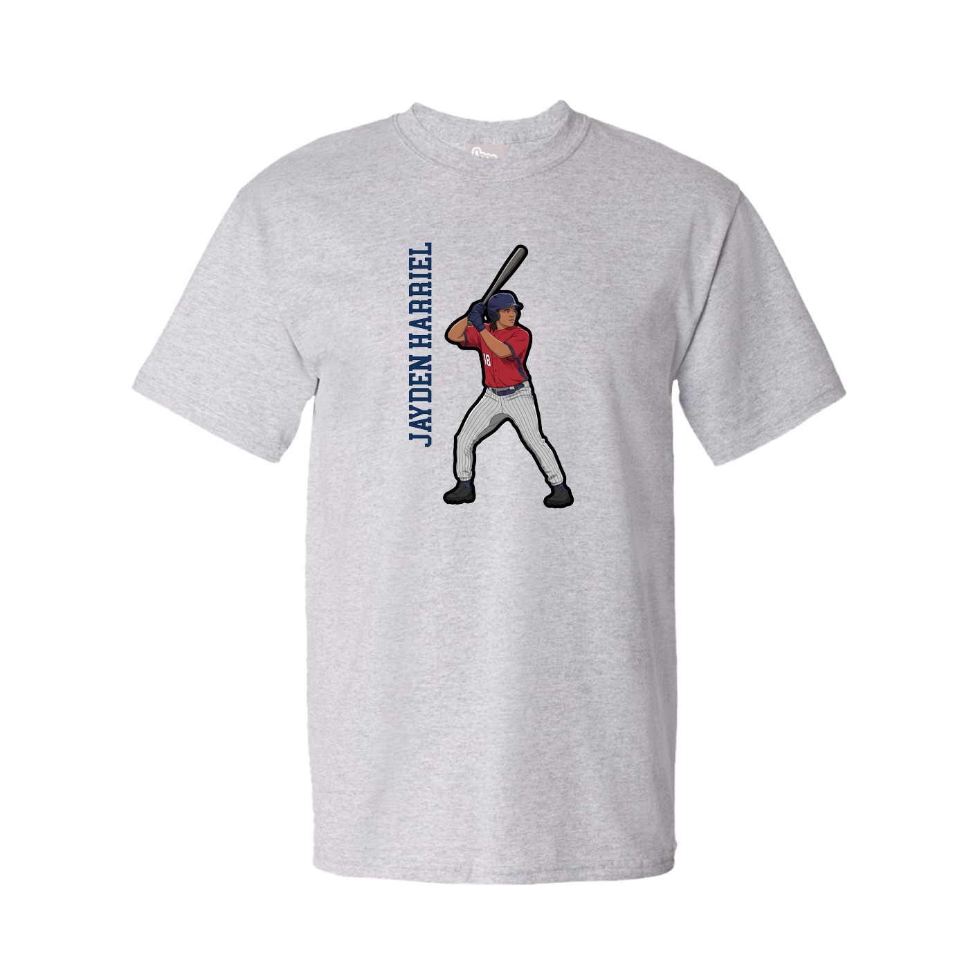 Youth Tee — Name Vertical in Grey