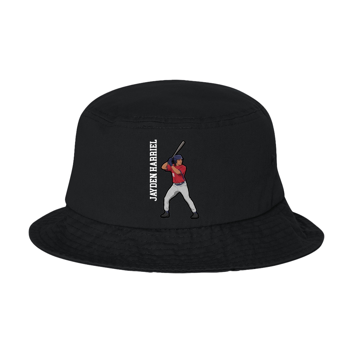 Bucket Cap — Name Vertical in Black