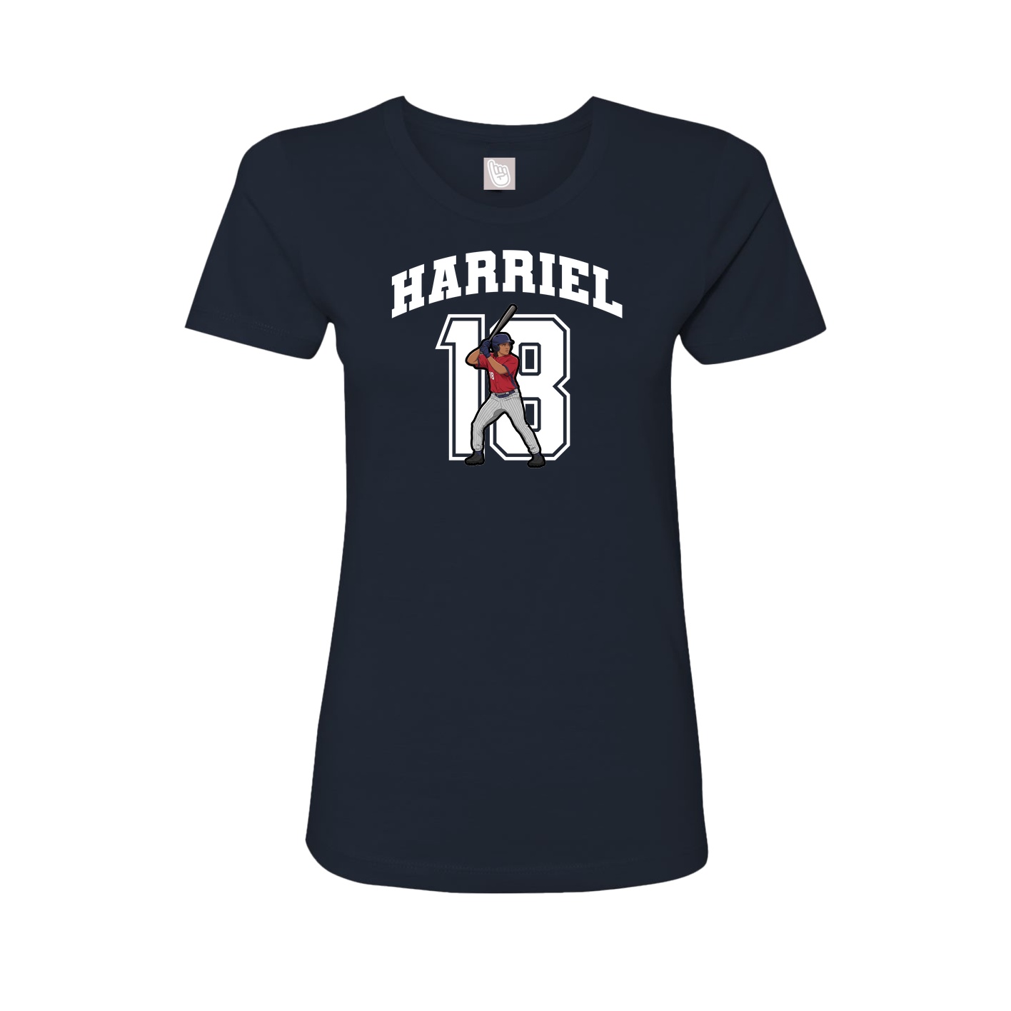 Fitted Women's Tee — Number in Navy