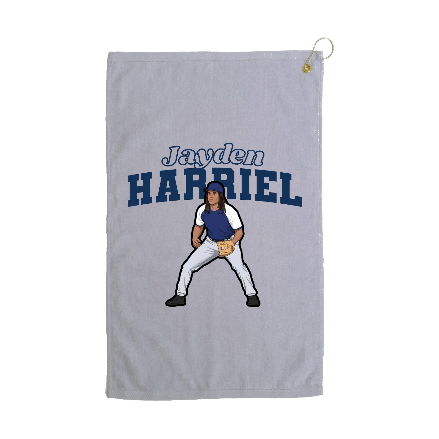 Golf Towel — Name Arch in Grey