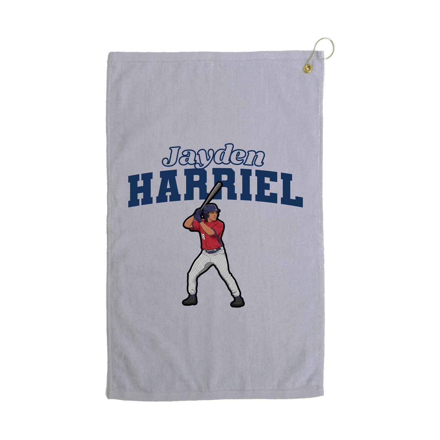 Golf Towel — Name Arch in Grey
