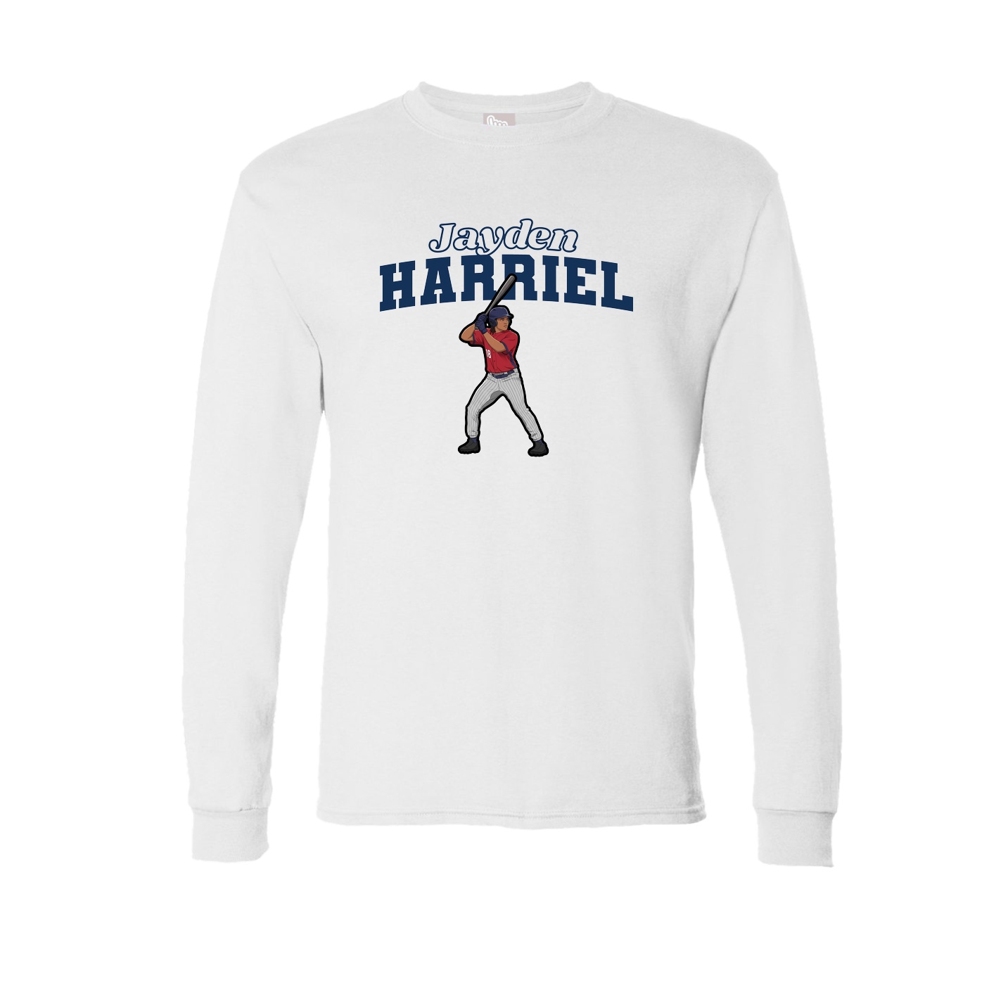 Long Sleeve Tee — Name Arch in White