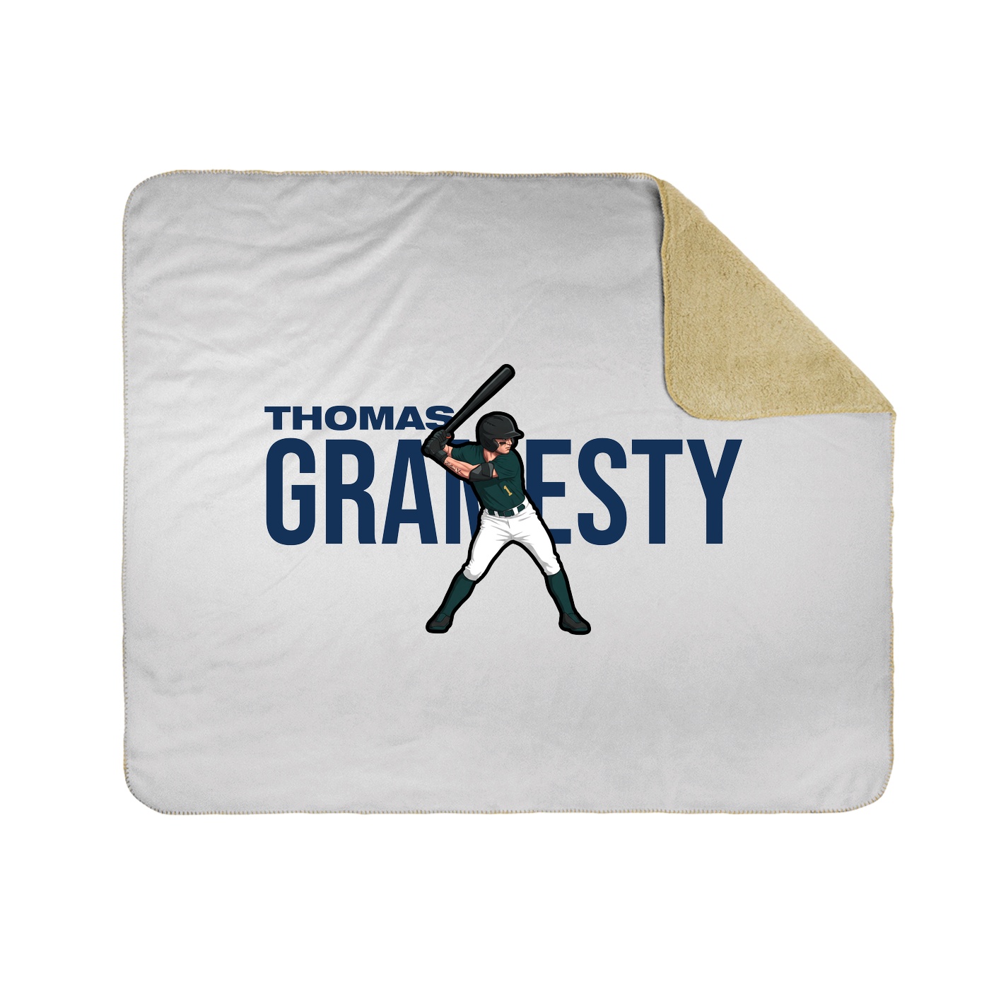 Throw Blanket — Player Name in White