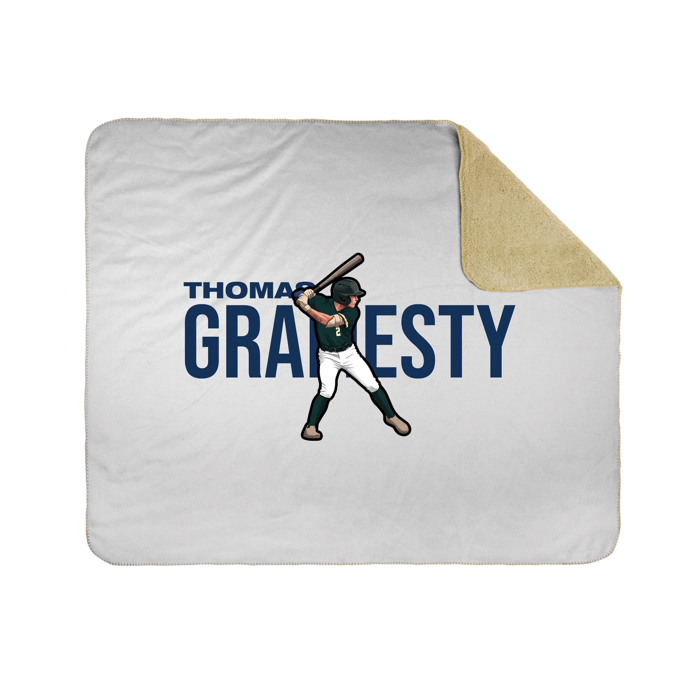 Throw Blanket — Player Name in White