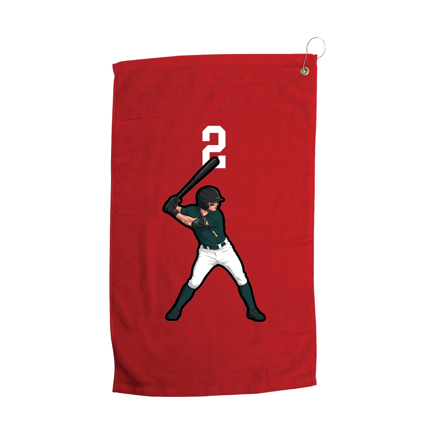 Golf Towel — Number Top in Red