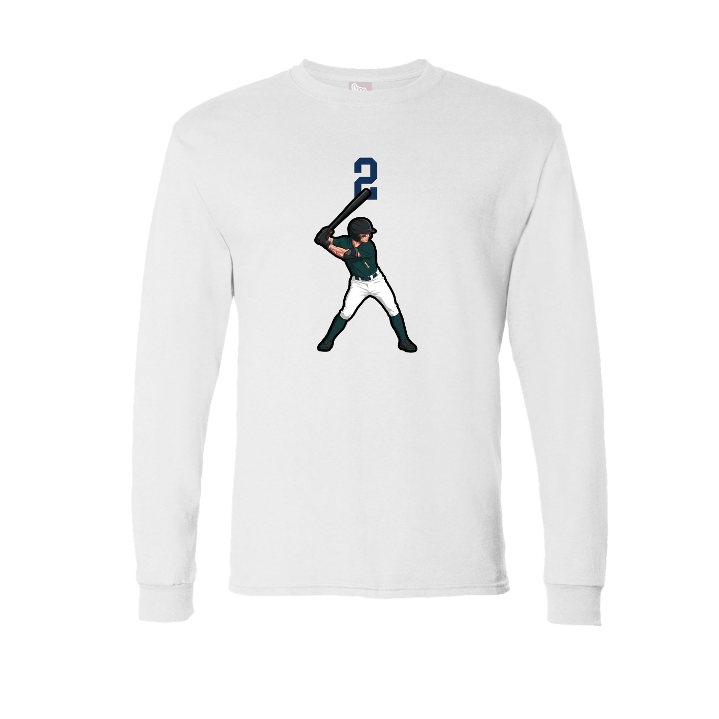 Long Sleeve Tee — Number Top in White