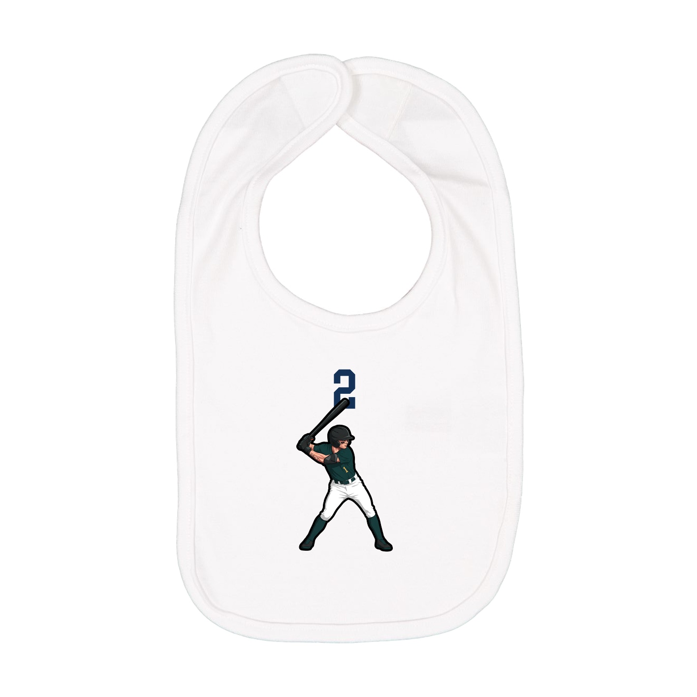 Infant Bib — Number Top in White