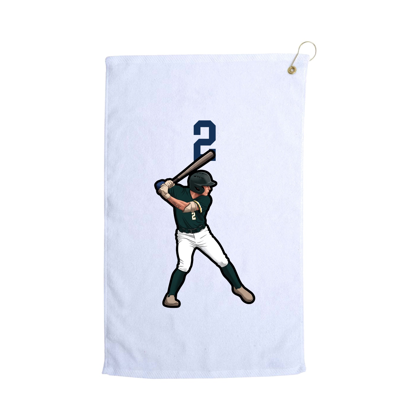 Golf Towel — Number Top in White
