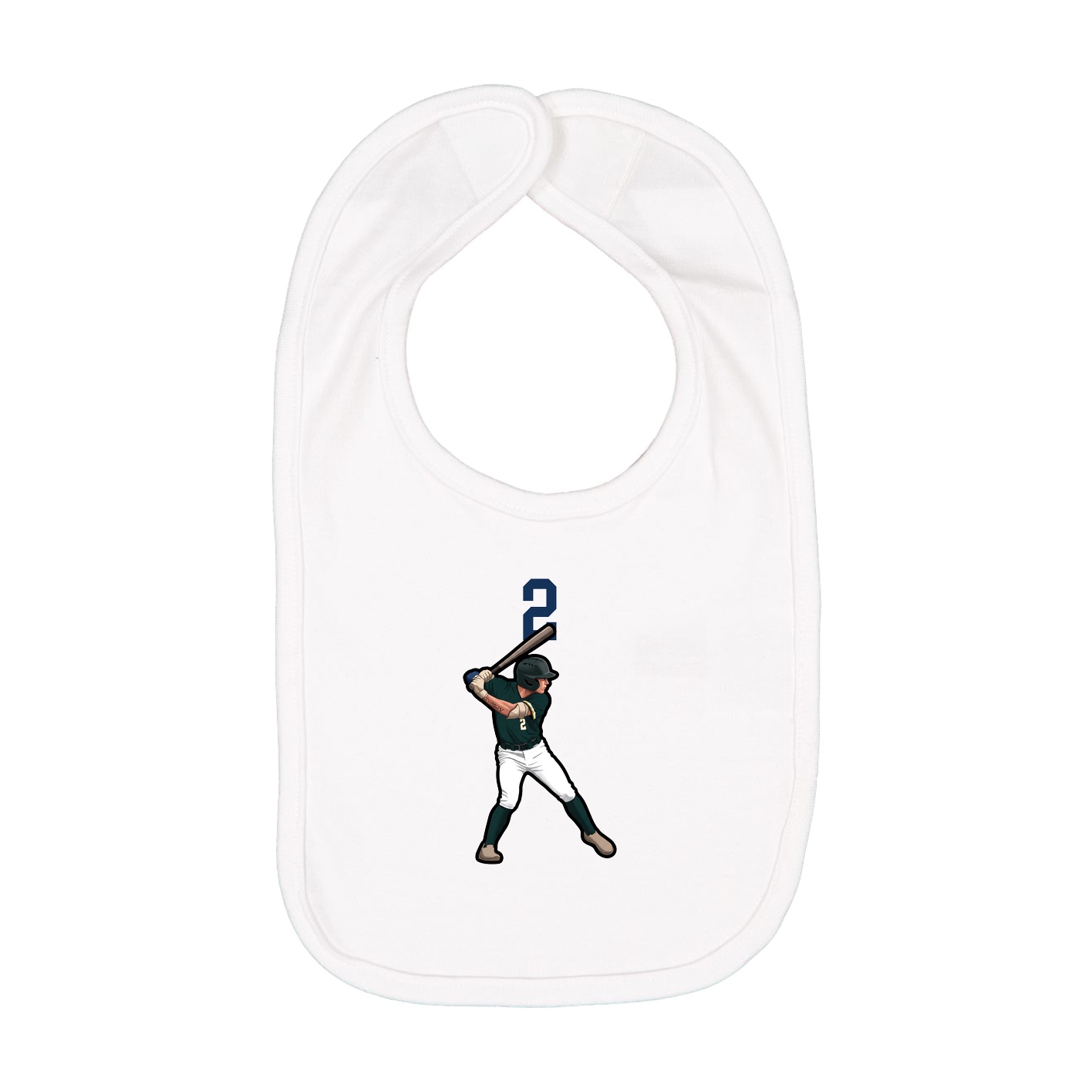 Infant Bib — Number Top in White