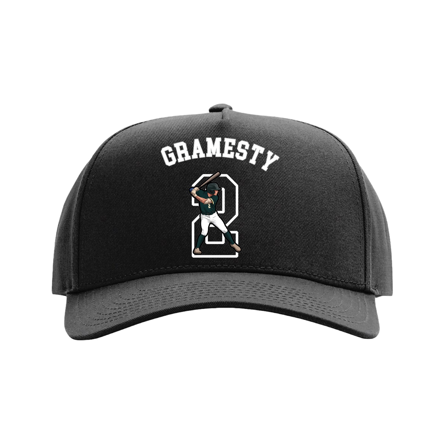 Full Fabric Five-Panel Champ Cap — Shirsey Arch in Black