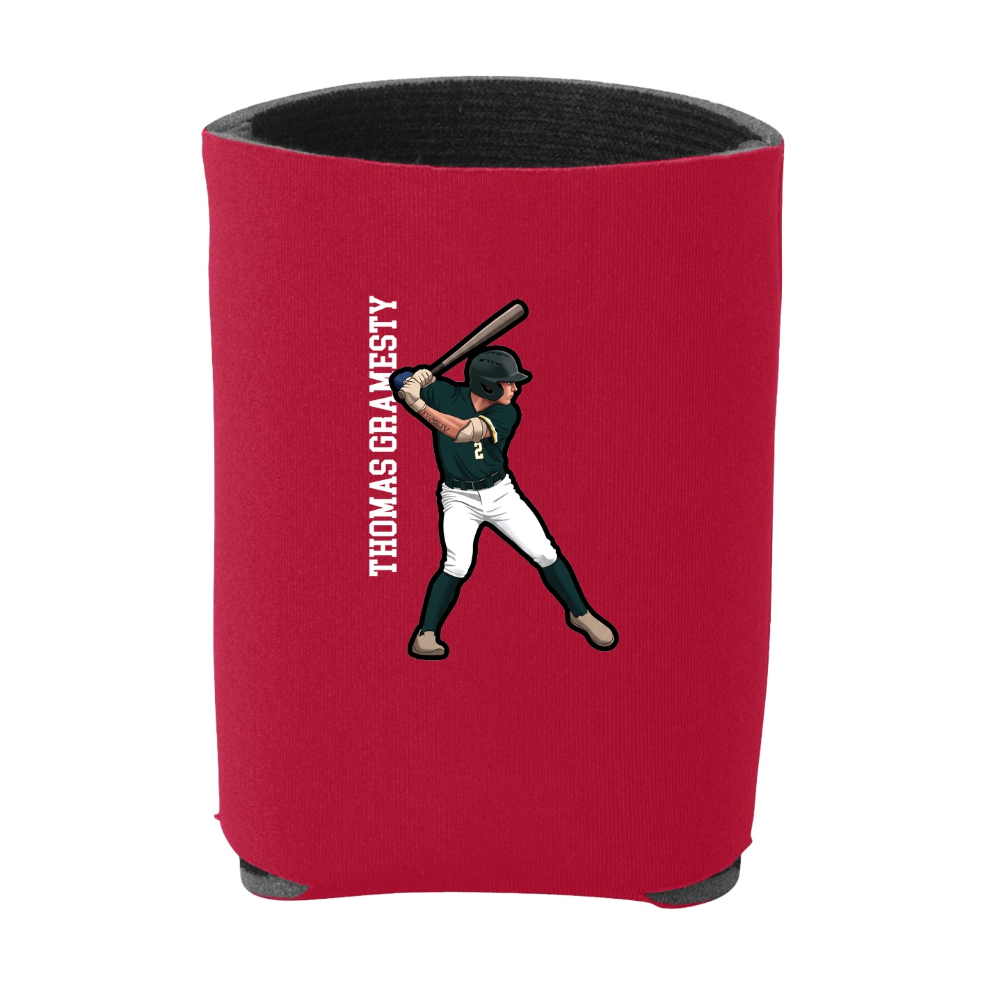 Can Holder — Name Vertical in Red