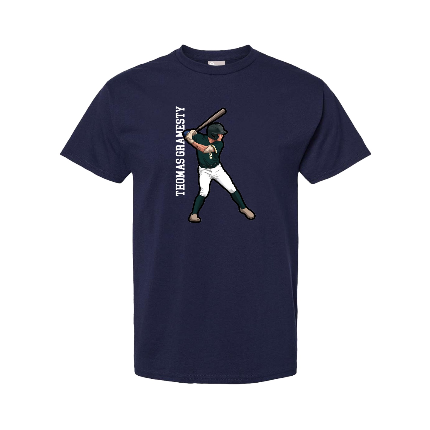 Youth Tee — Name Vertical in Navy