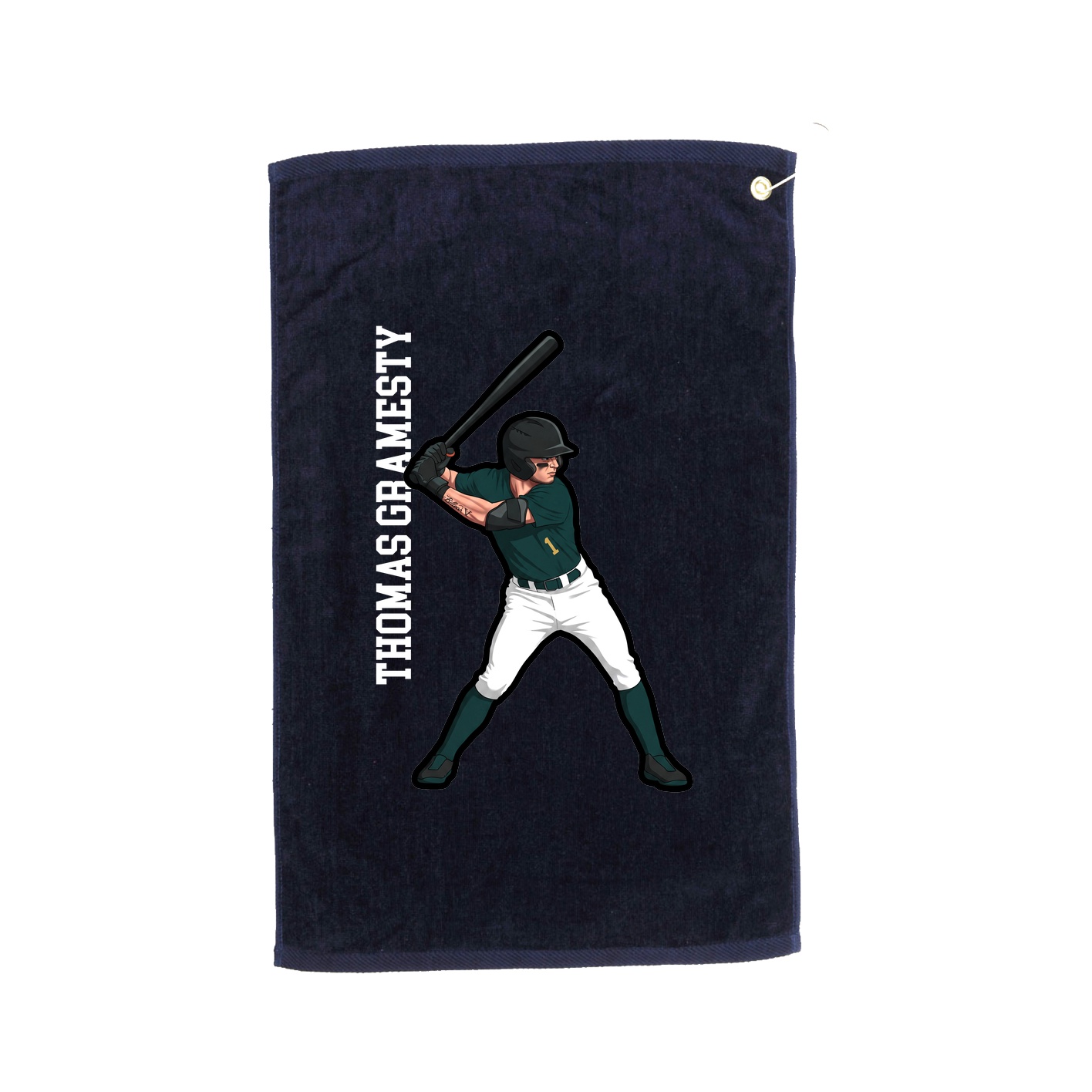 Golf Towel — Name Vertical in Navy