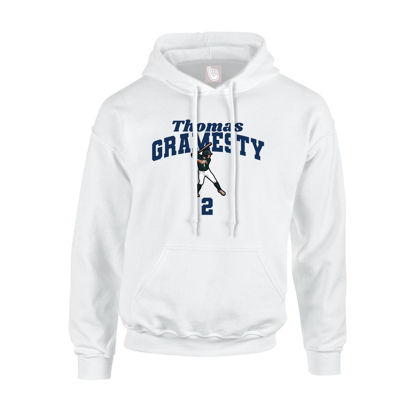 Hoodie — Signature Arch in White