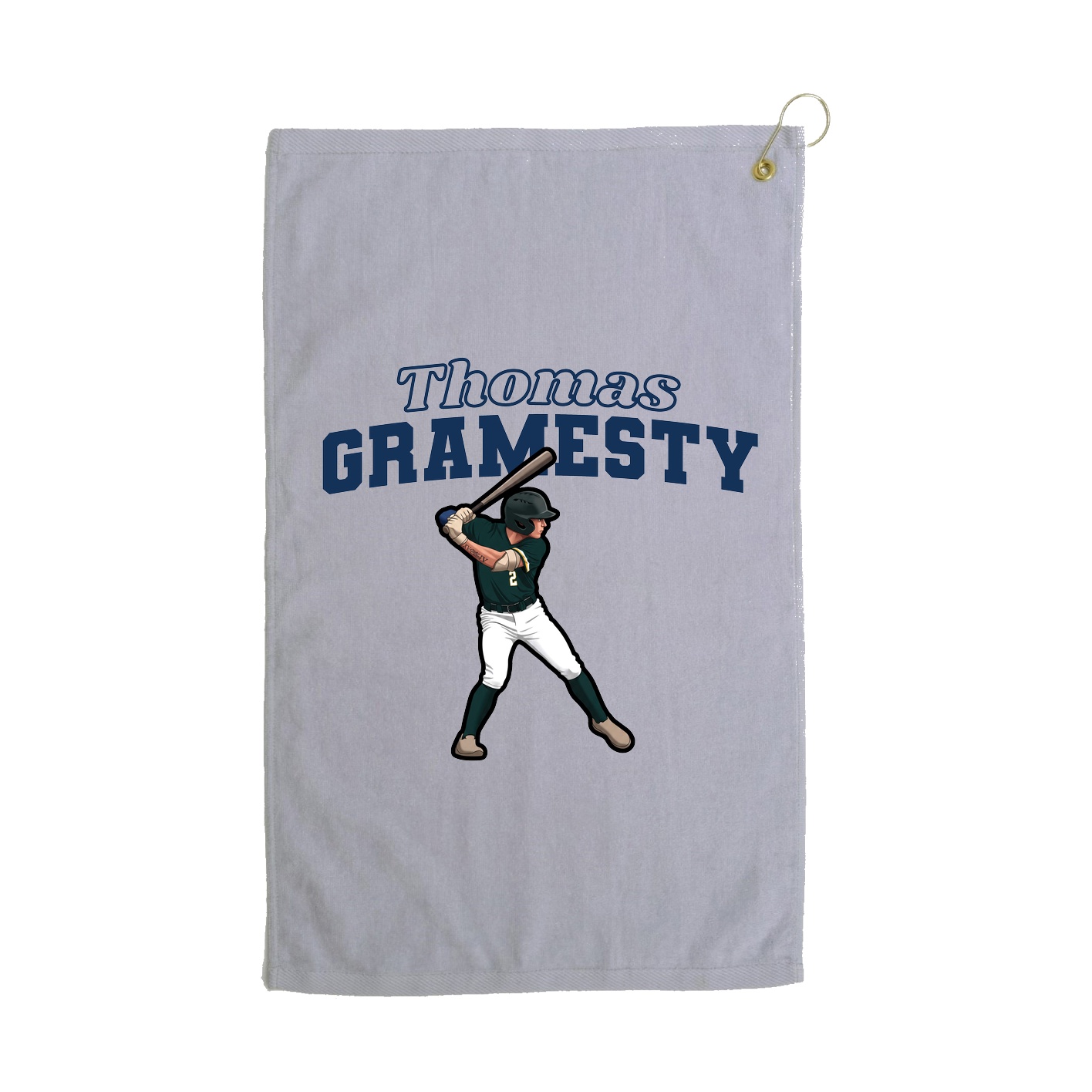 Golf Towel — Name Arch in Grey