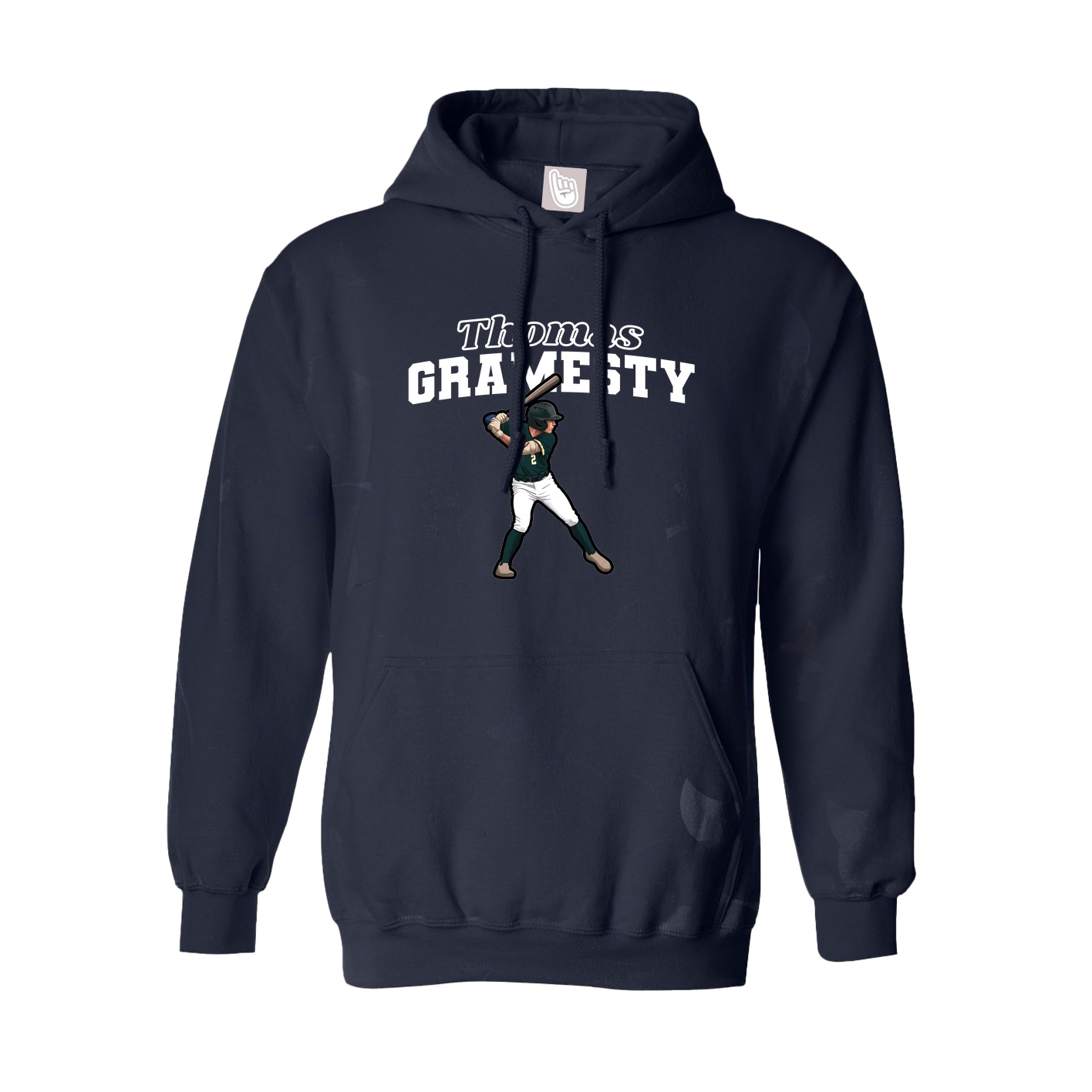 Youth Hoodie — Name Arch in Navy