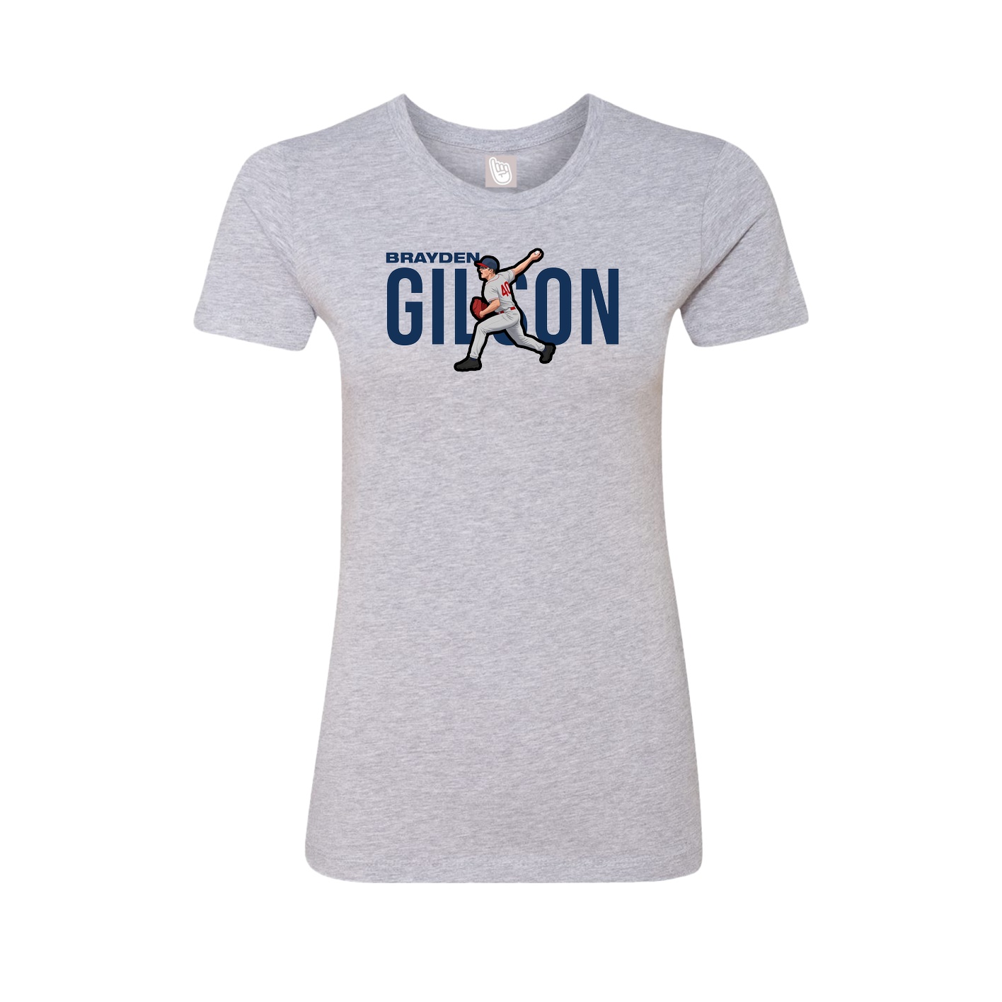 Fitted Women's Tee — Player Name in Grey