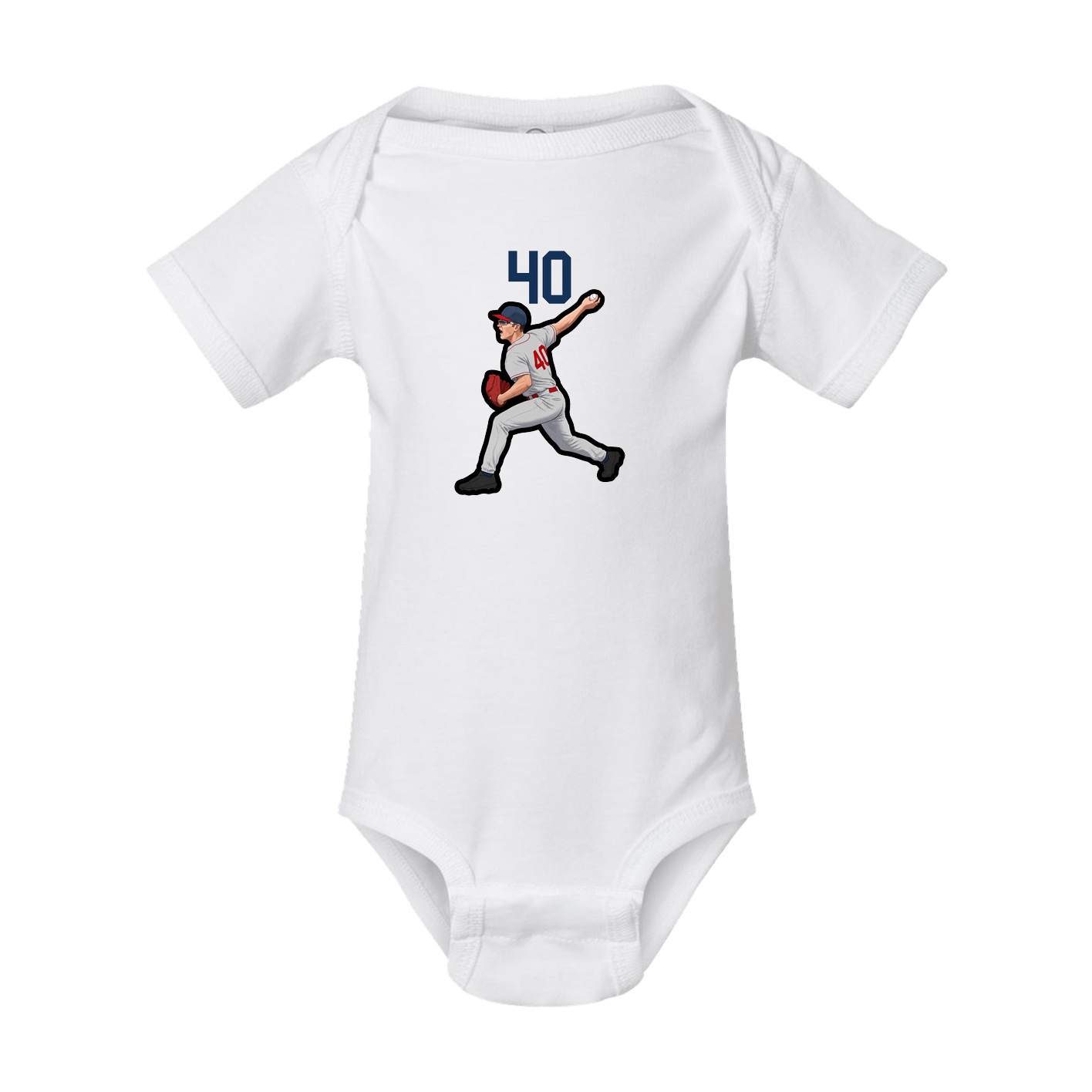 Baby Onesie — Number Top in White