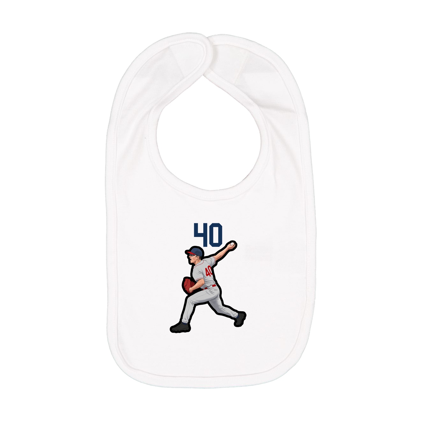 Infant Bib — Number Top in White