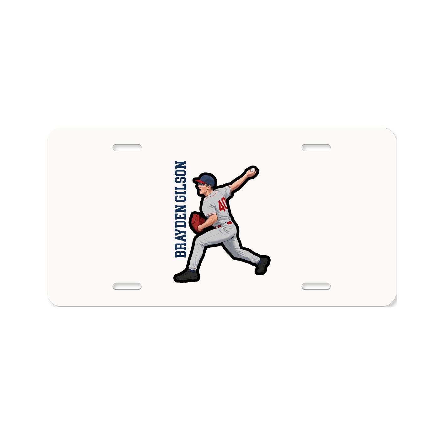 License Plate — Name Vertical in Classic