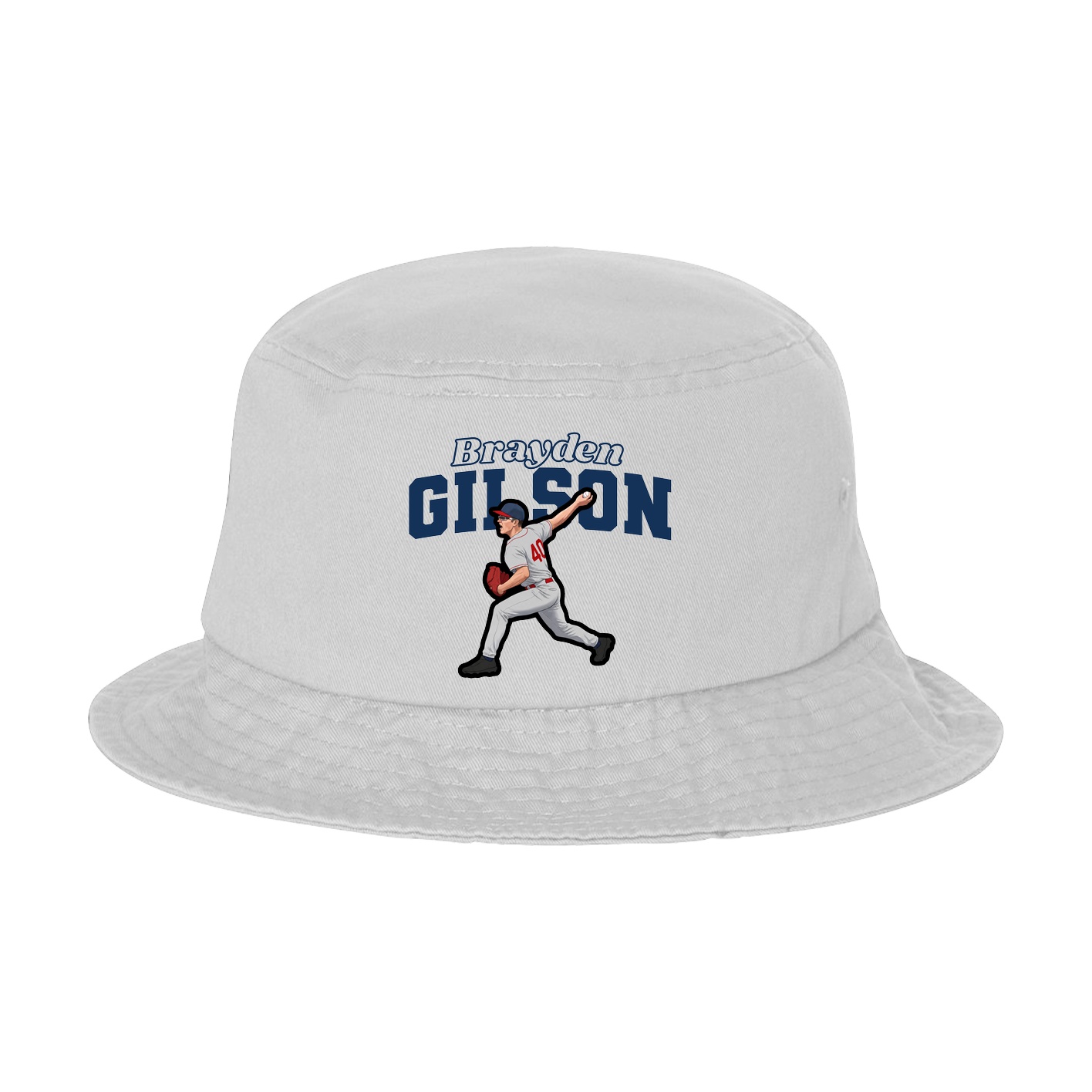 Bucket Cap — Name Arch in White
