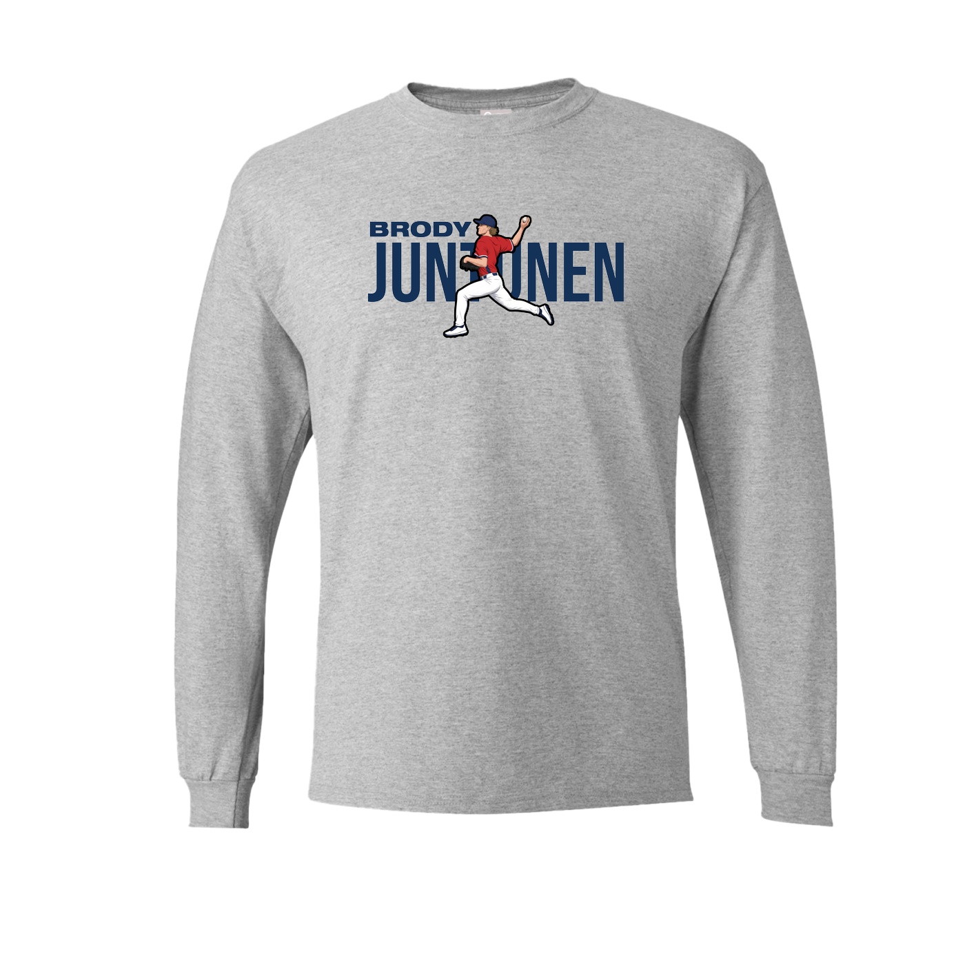 Long Sleeve Tee — Player Name in Grey