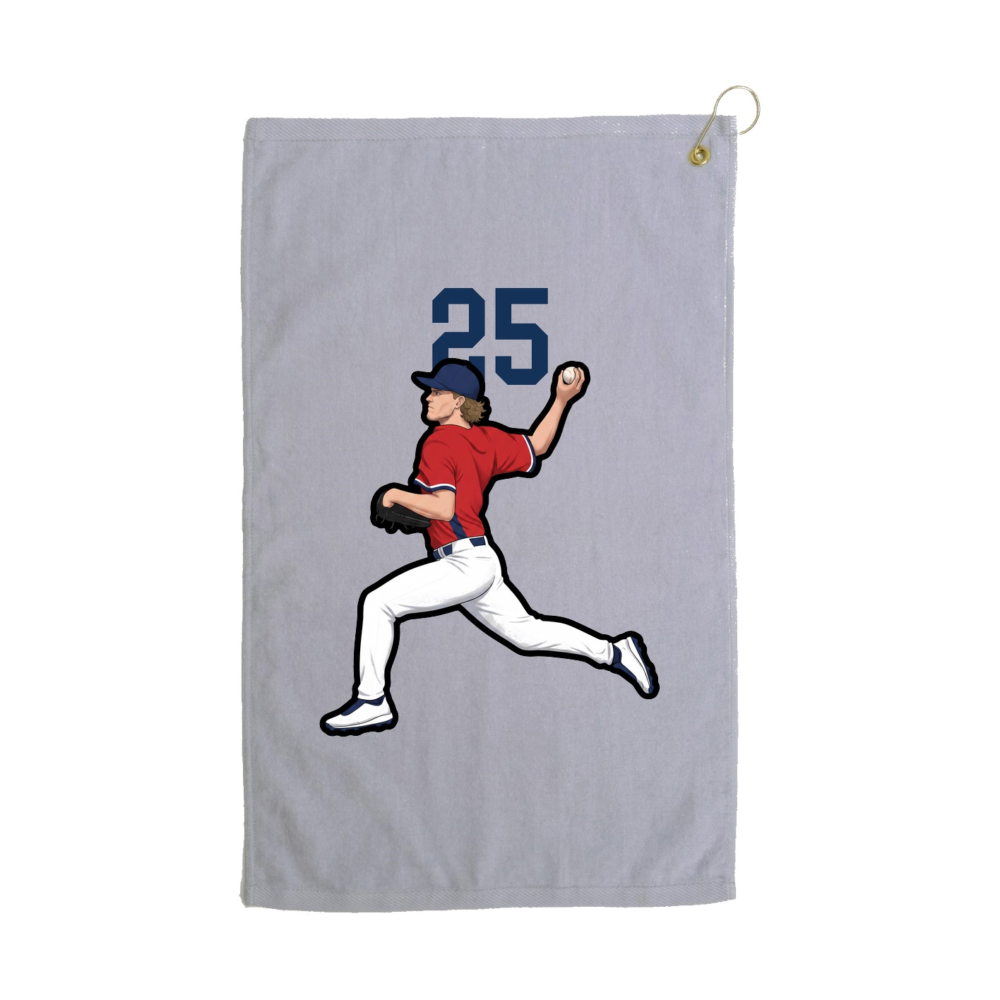 Golf Towel — Number Top in Grey