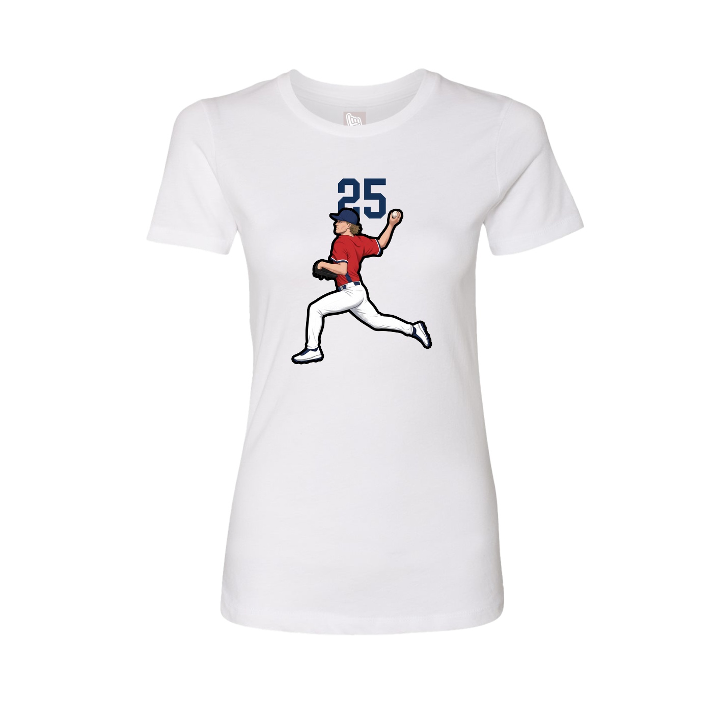 Fitted Women's Tee — Number Top in White