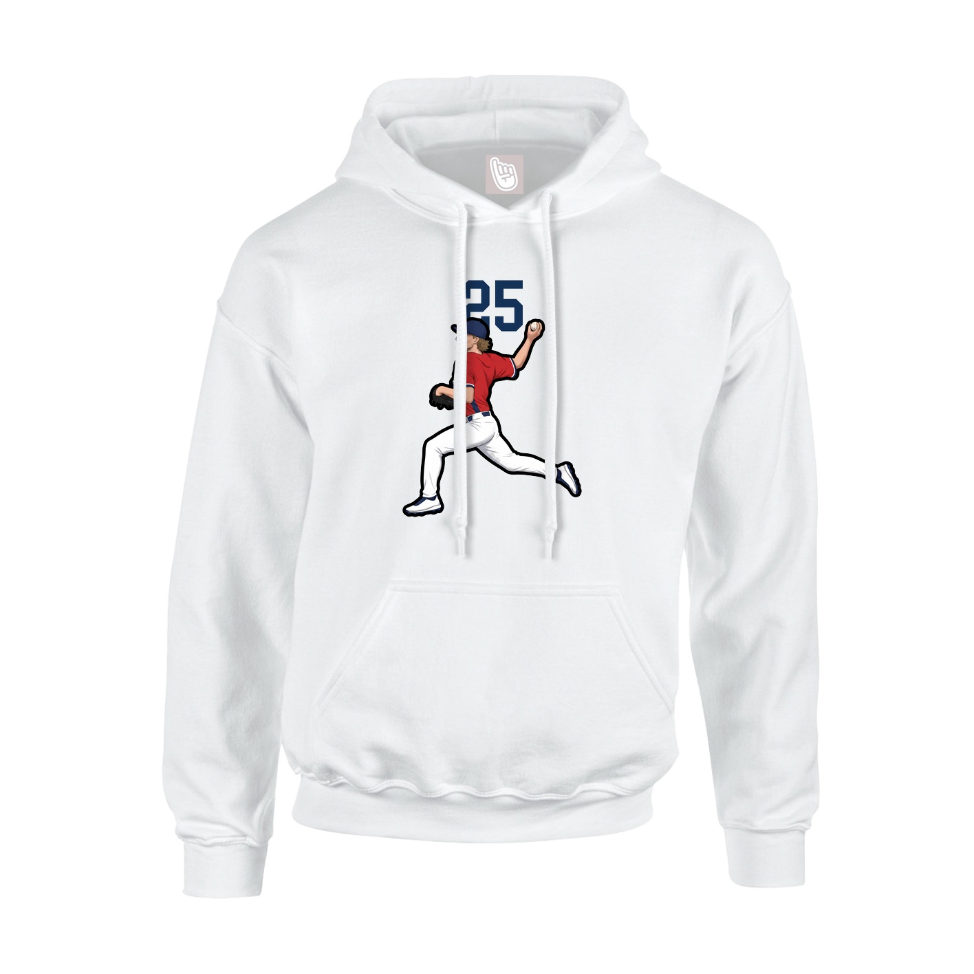 Youth Hoodie — Number Top in White