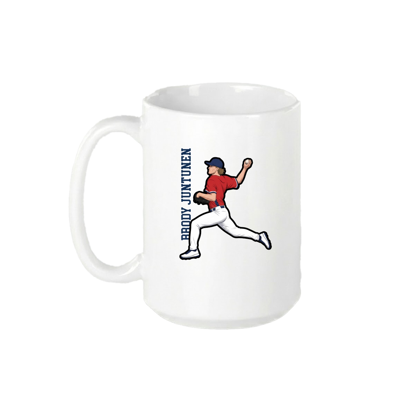 15oz Coffee Mug — Name Vertical in White