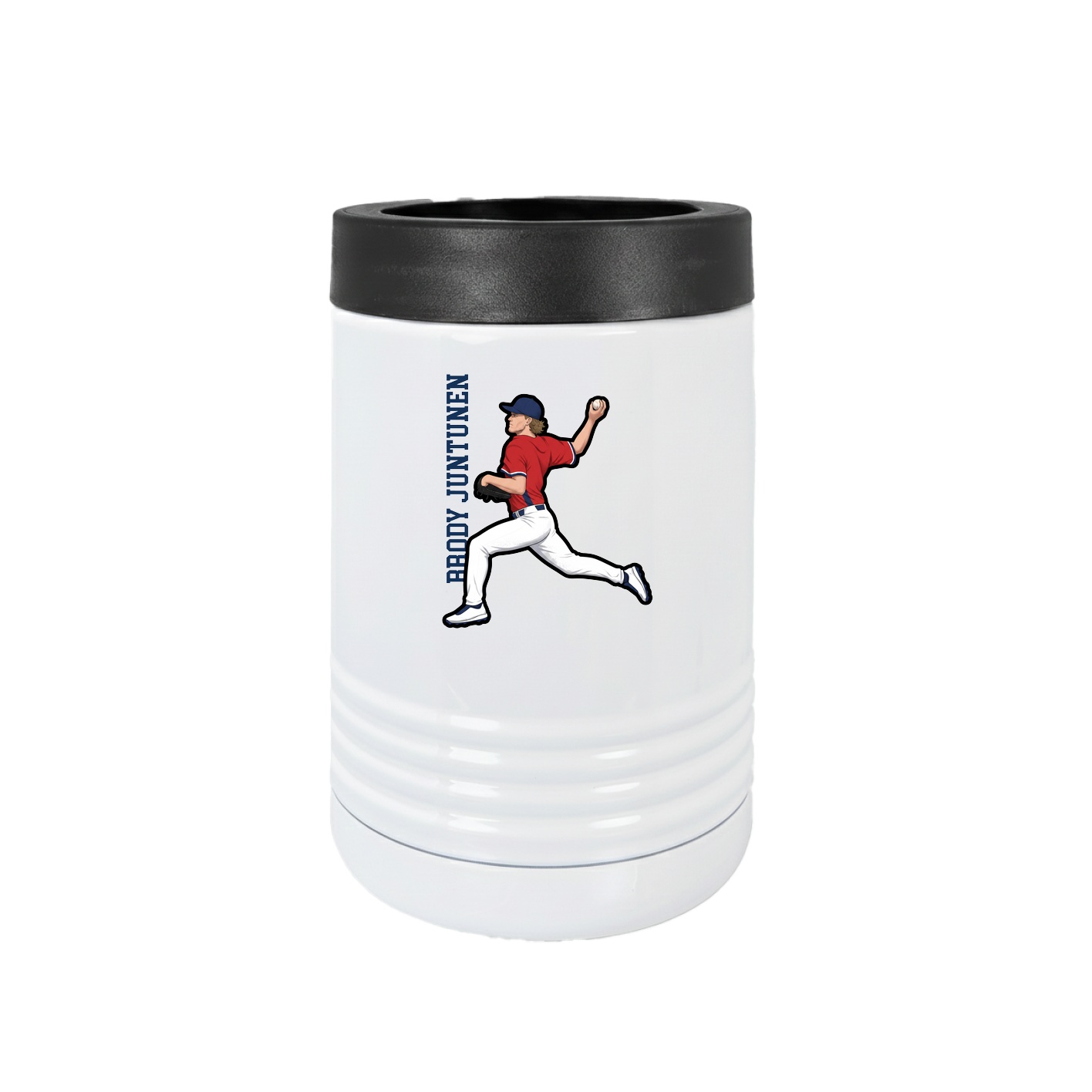 Beverage Holder — Name Vertical in White